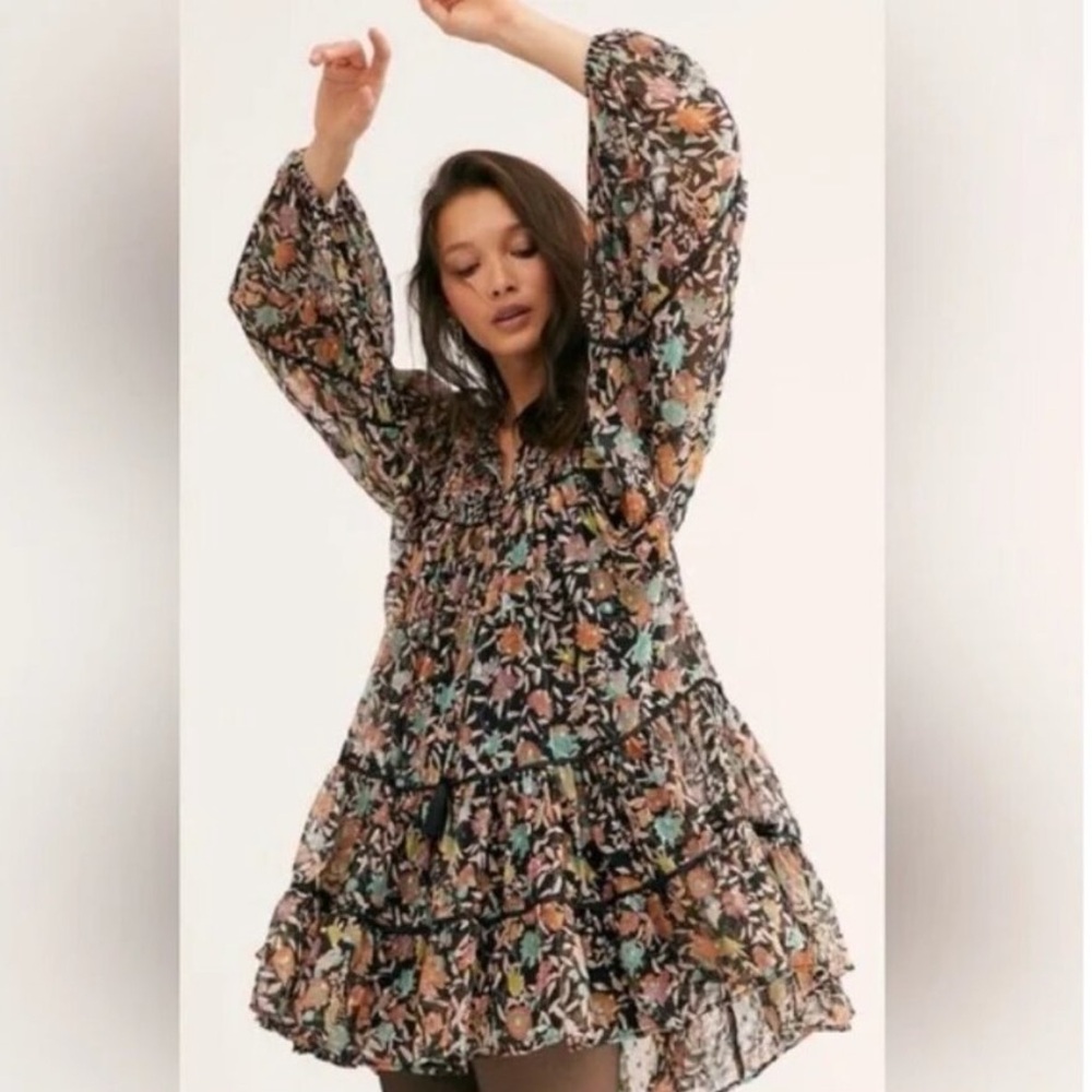 Free People swinging Print Mini Dress